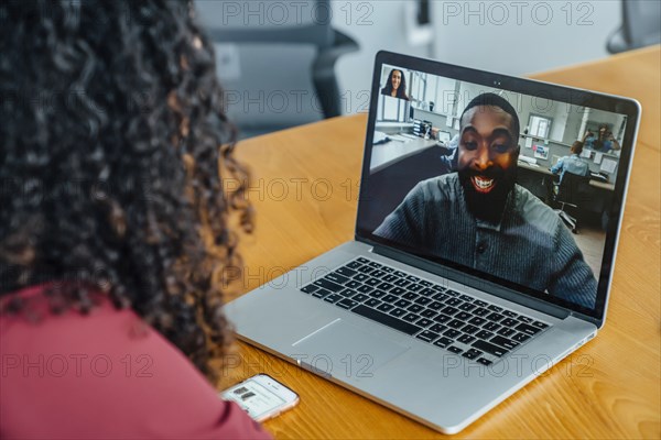 Business people on video conference