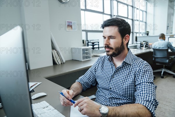 Businessman using computer