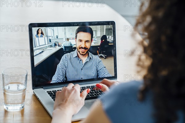 Business people on video conference