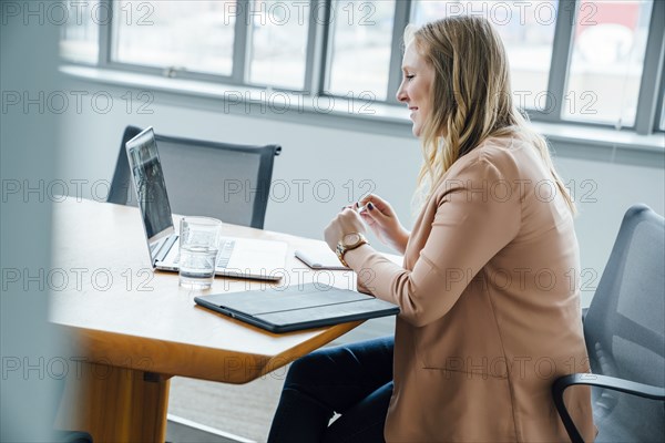 Businesswoman on video conference