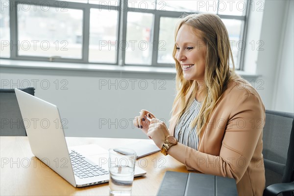 Businesswoman on video conference