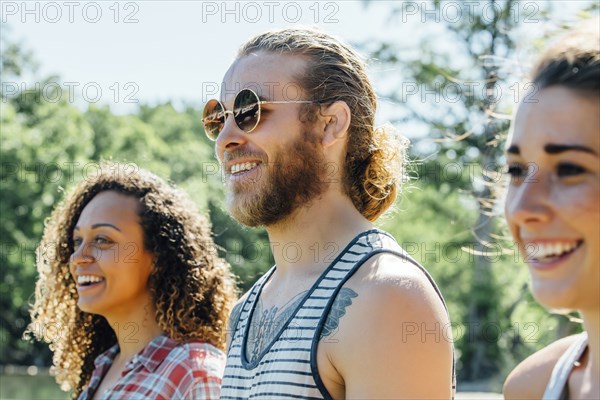 Close up of smiling friends