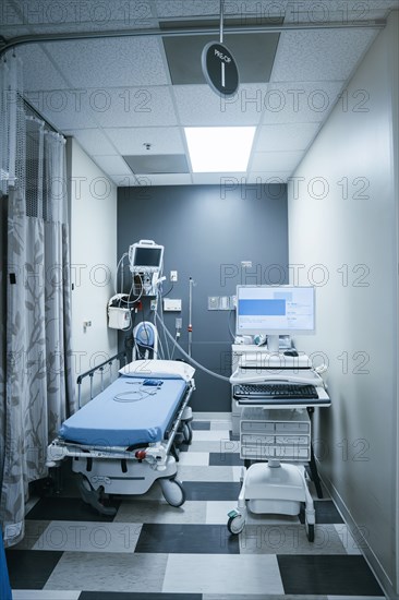 Empty bed in hospital