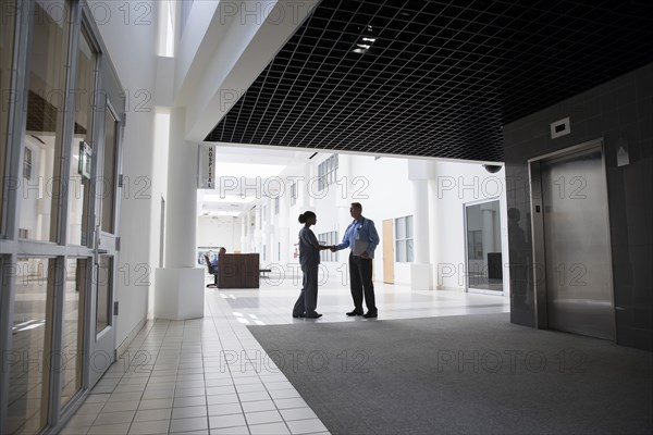 Doctor and nurse shaking hands