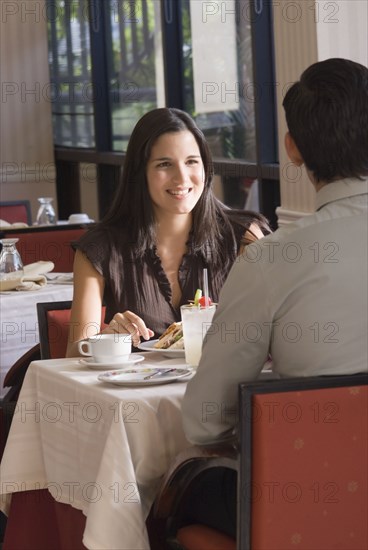 Hispanic couple at restaurant