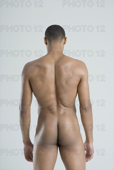 Rear view of nude African man