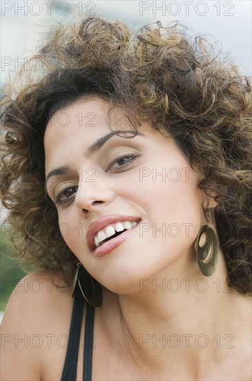 Close up of Hispanic woman smiling