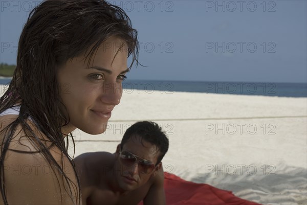 Multi-ethnic couple at beach