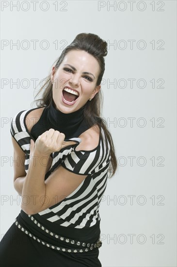 Angry Hispanic woman shouting