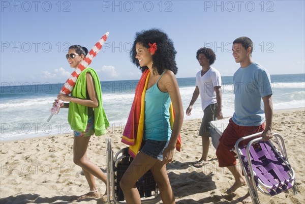 Multi-ethnic friends enjoying the beach