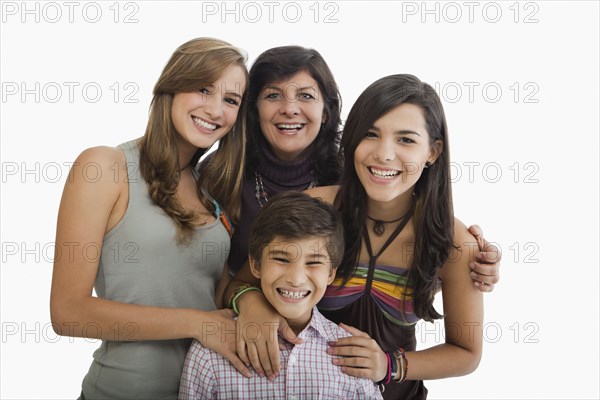 Smiling Hispanic family