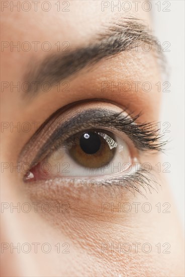 Close up of Caucasian woman's eye