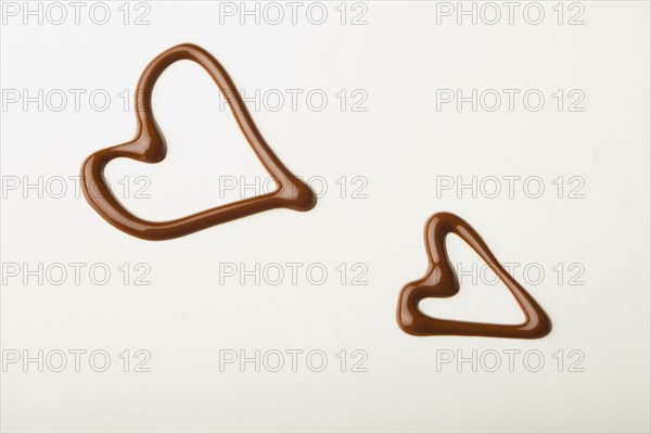 Hearts drawn in chocolate