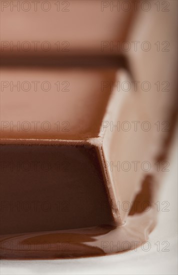 Melting bar of chocolate