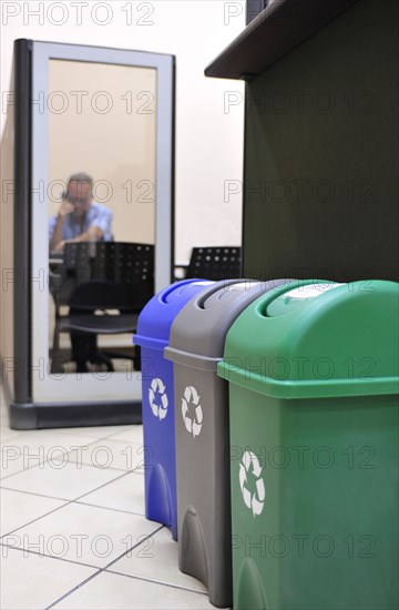Recycle bins in office