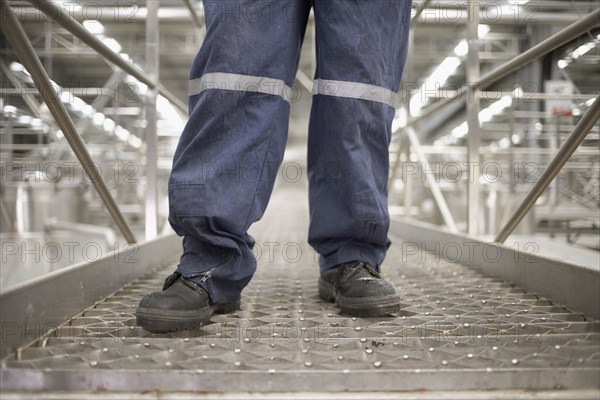 Legs of Chilean woman working at winery