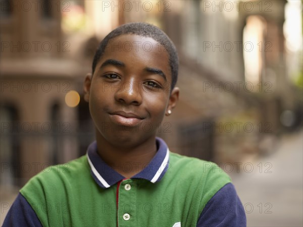 African teenage boy smiling