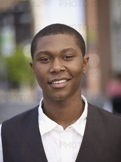 Confident African man smiling