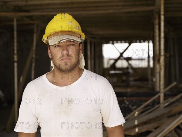 Hispanic worker on construction site