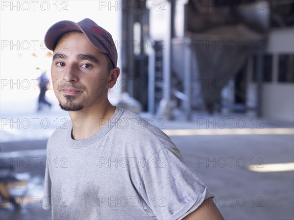 Hispanic worker in factory