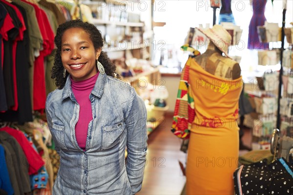 Black woman standing in store