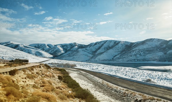 Snow covered valley and hills