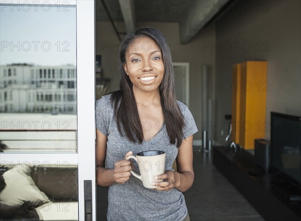 Woman drinking coffee