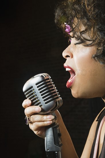 Close up of African female singer