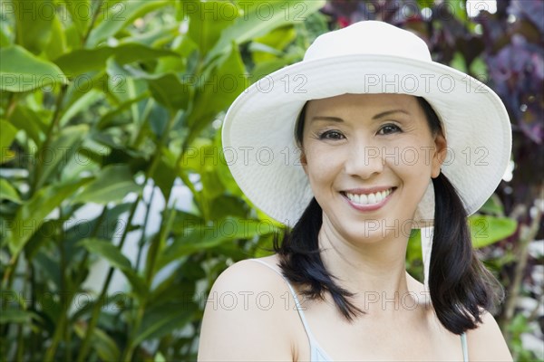 Japanese woman wearing hat