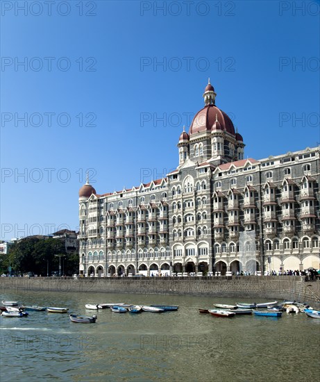 Ornate Indian building on riverbank