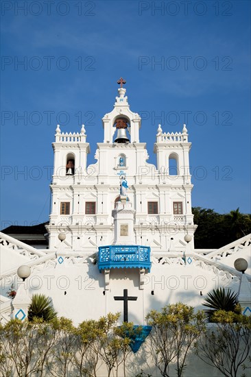 Ornate church and bell tower of the Church of the Immaculate Conception