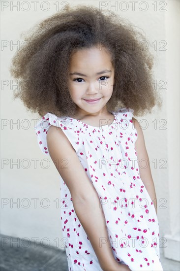 Smiling mixed race girl