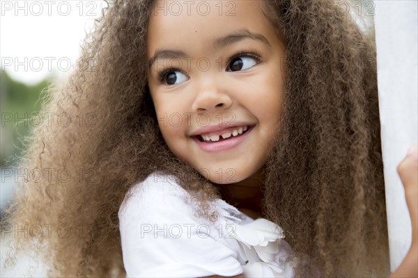 Mixed race girl smiling