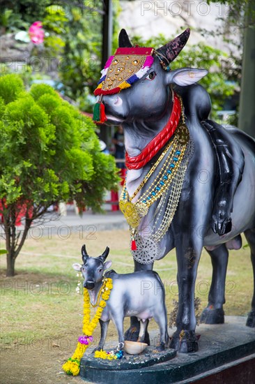 Decorated Hindu shrines outside Batu Caves