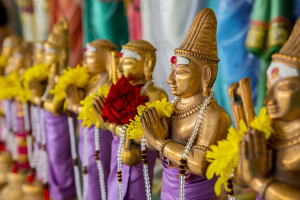 Ornate statues in Sri Mahamariamman temple