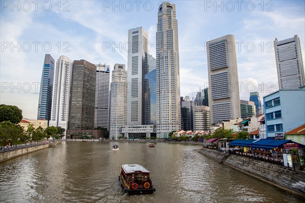 Singapore city skyline overlooking water