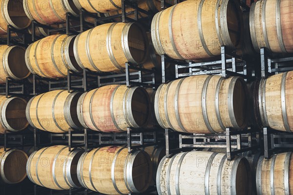 Wine barrels aging