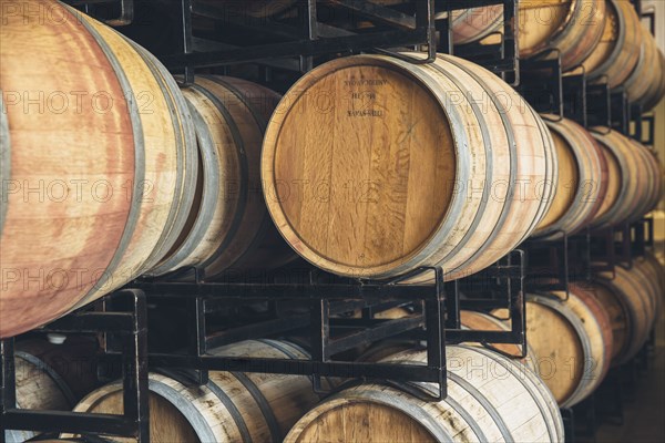 Wine barrels aging