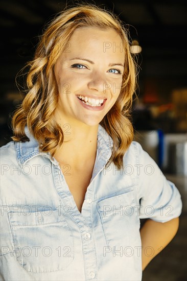 Close up of Caucasian woman smiling