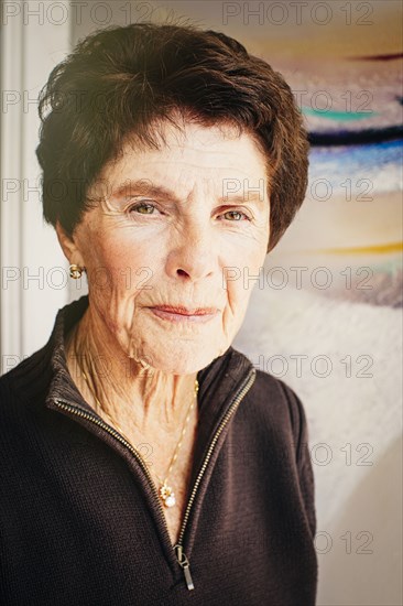 Close up of serious older Caucasian woman