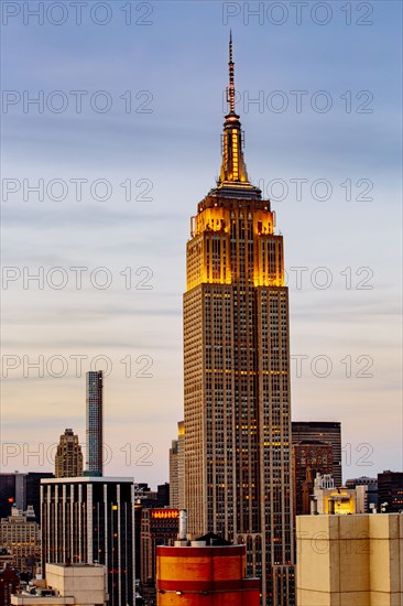 Highrise building in New York cityscape