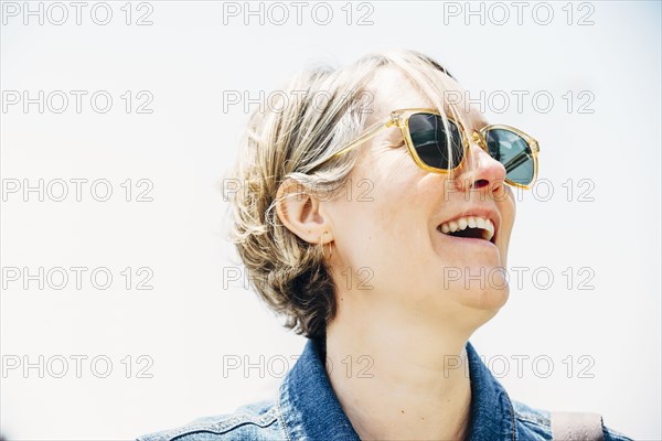 Caucasian woman wearing sunglasses outdoors