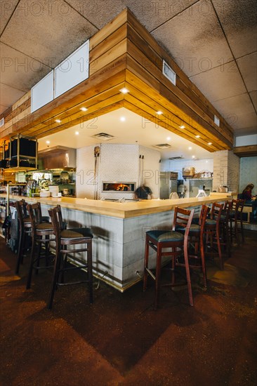 Empty bar in modern restaurant