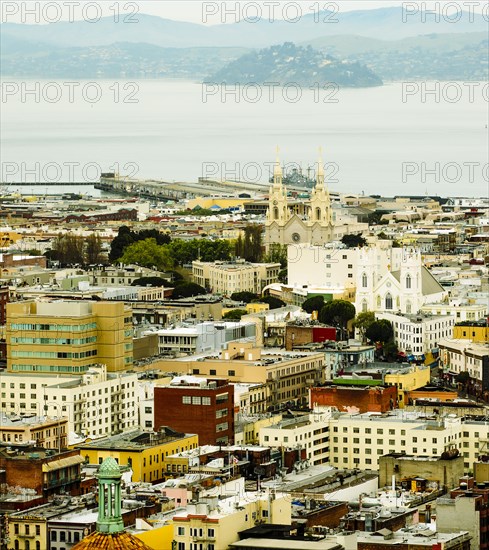 Aerial view of San Francisco cityscape