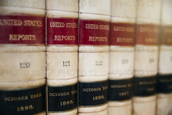 Close up of report reference books