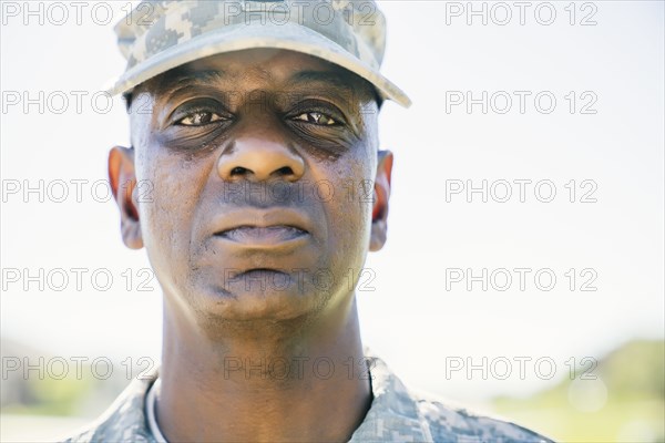 Serious Black soldier