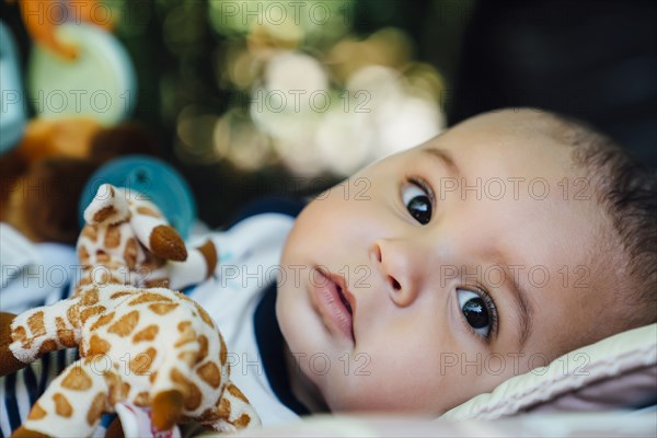 Close up of Mixed Race baby boy