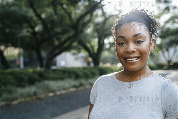 Close up portrait of smiling Black woman