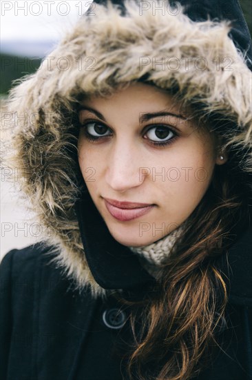 Close up of smiling Caucasian woman