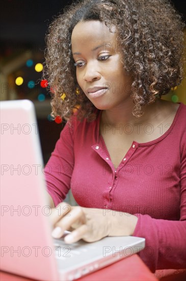 Woman working on a laptop